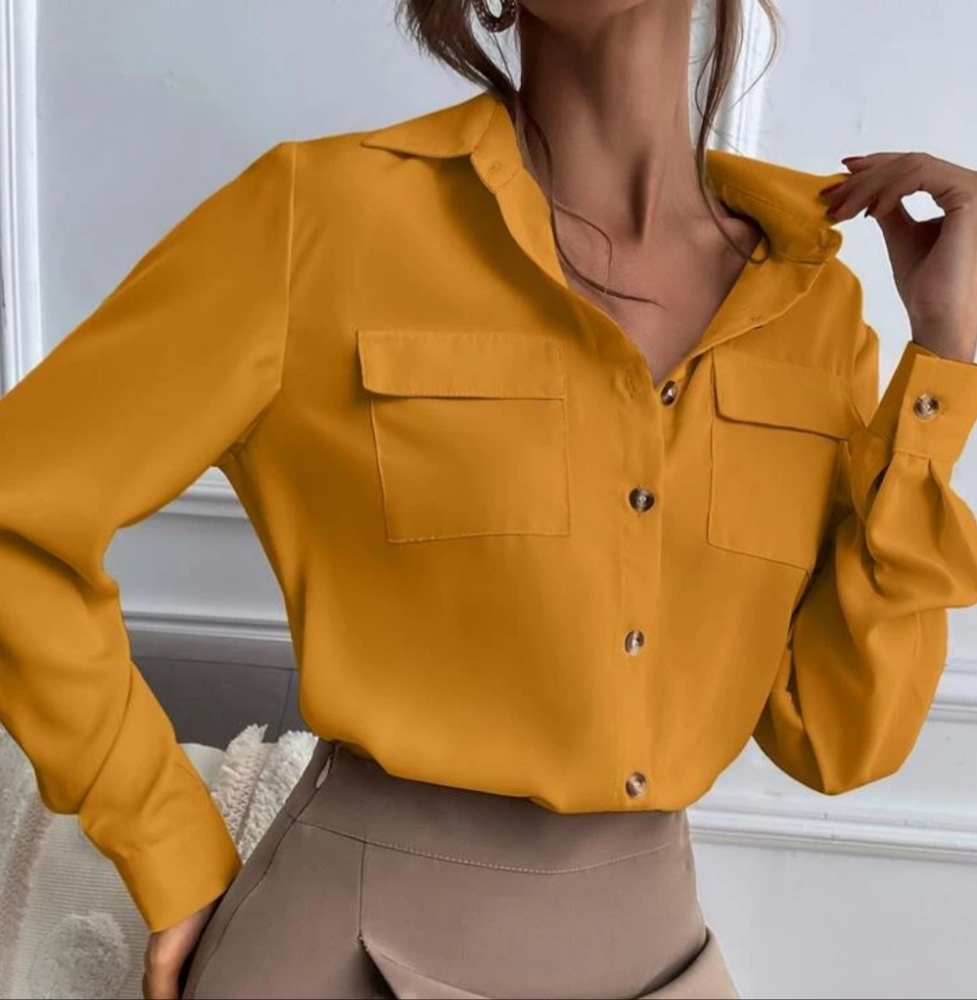 Solid Button Up Shirt New!